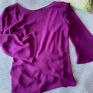 Zara basic open back blouse